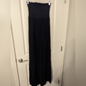 Navy blue strapless jumpsuit